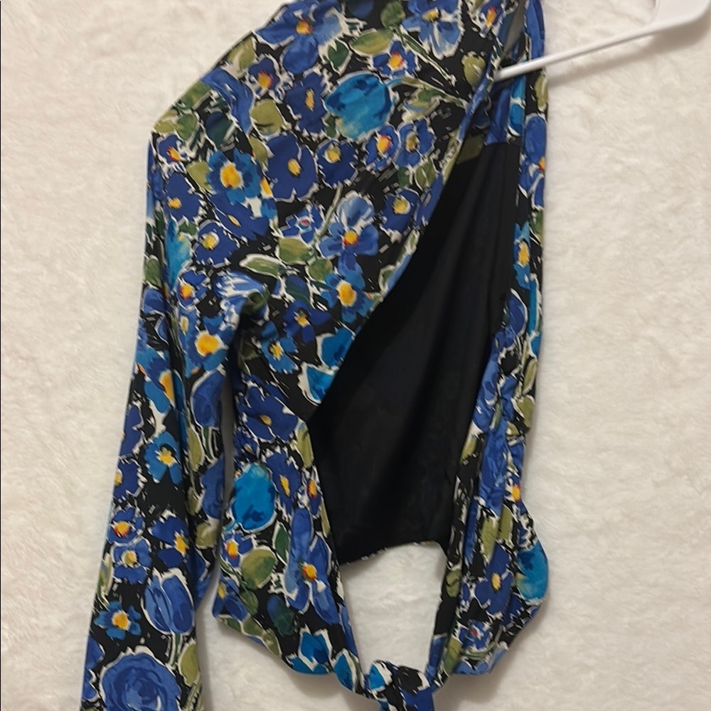 Zara Blue Asymmetrical Sleeveless Tank Top - Picture 2 of 5